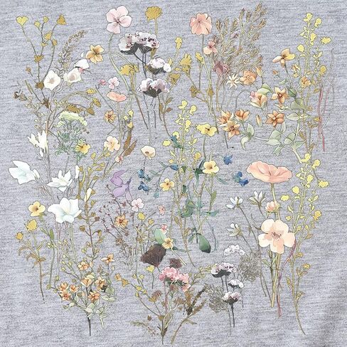Womens Graphic T Shirts Boho Wildflower Shirts Vintage Floral Printed Tees Short Sleeve Gardening V Neck Tees in Saudi Arabia