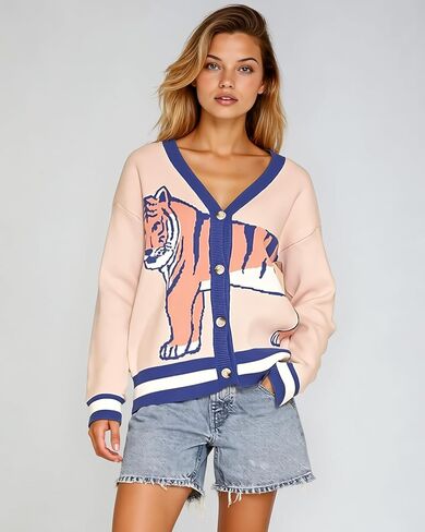 MISS SPARKLING Women’s Knit Cardigan Sweater Button Down Long Sleeve V Neck Casual Loose Fit Jacket Lightweight Outerwear in Saudi Arabia