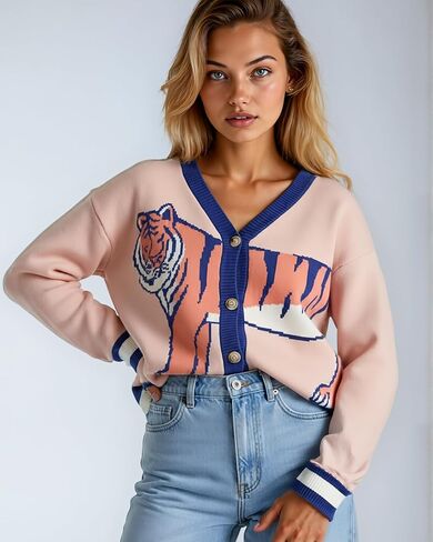 MISS SPARKLING Women’s Knit Cardigan Sweater Button Down Long Sleeve V Neck Casual Loose Fit Jacket Lightweight Outerwear in Saudi Arabia