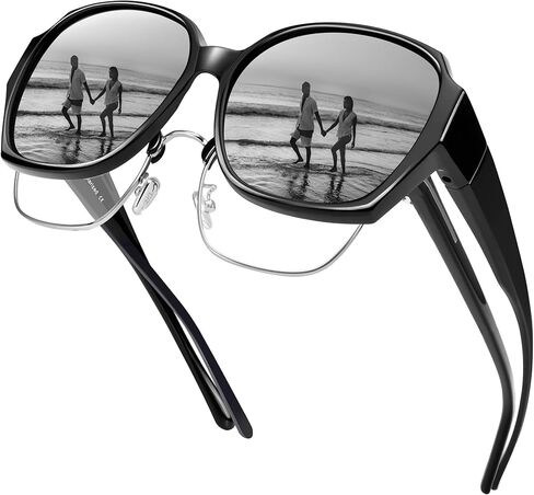 نظارات شمسية كبيرة الحجم من URUMQI تناسب النظارات للنساء، ظلال مربعة مستقطبة حماية من الأشعة فوق البنفسجية 400 كبيرة جدًا in Kuwait