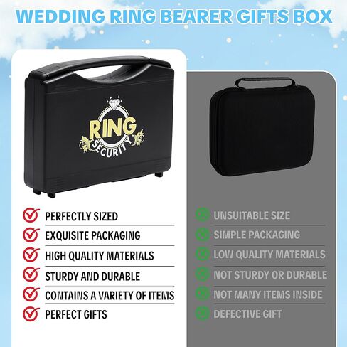 Ring Security Wedding Ring Bearer Briefcase-Padded Slits Holder,Bearer Gifts Security Box for Proposal Ceremony Wedding Day,Special Agent Guard Protector Case for Boys Kids(Pp Suitcase) in Saudi Arabia