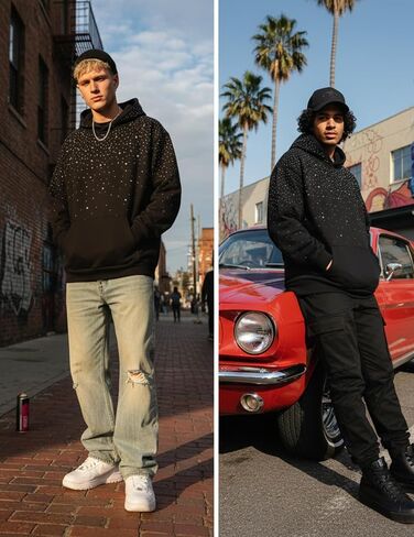 Vamtac Rhinestone Hoodies Men Oversized Hooded Sweatshirts Fashion Casual Hoodie Pullover Y2k Streetwear Tops in Saudi Arabia
