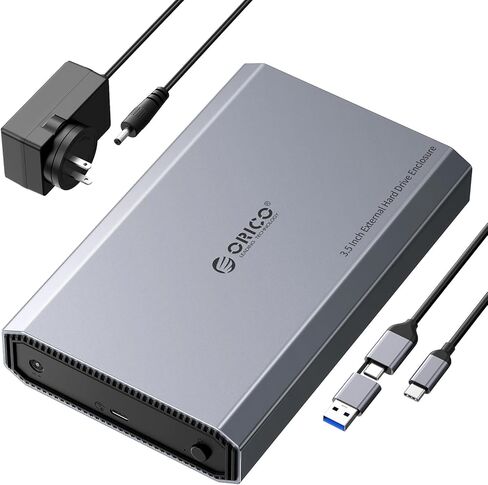 حاوية محرك الأقراص الصلبة ORICO الألومنيوم USB C لـ 2.5 بوصة SATA SSD/HDD، USB 3.2 GEN 2 USB C إلى USB A/C 2 في 1 كابل، يدعم نظام التشغيل MacOS Windows Linux OS، متوافق مع محركات أقراص Samsung Crucial WD (DD25-C3) in Kuwait