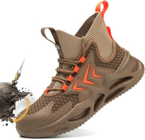 Hogent Steel Toe Shoes for Men Women - Lightweight Breathable Safety Sneakers - Puncture Proof Work Shoes for Construction Warehouse, Black in Saudi Arabia