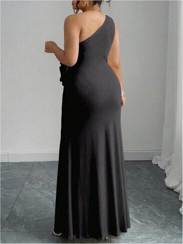 Floerns Women's Plus Size 3D Floral One Shoulder Maxi Dress Sleeveless Evening Long Dresses in Saudi Arabia
