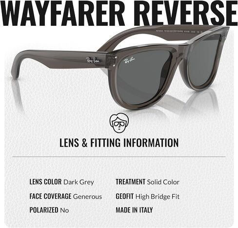 نظارات شمسية راي بان RBR0502S WAYFARER REVERSE مربعة الشكل للرجال والنساء مع مجموعة نظارات RAYBAN الرسمية in Kuwait
