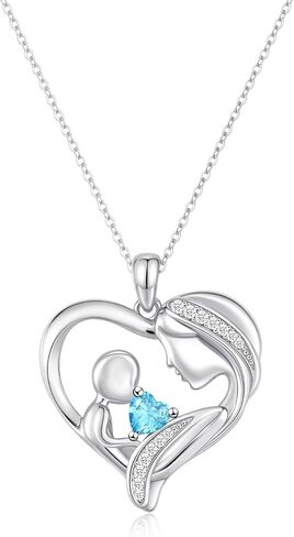 New Mom Gifts Birthstone Necklace for First Time Mother: Valentine’s Day Solid 925 Sterling Silver Pendant - Mama to Be Present Mother's Day Christmas Birthday Gifts for New Mom Wife Daughter Sister in Saudi Arabia