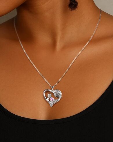 New Mom Gifts Birthstone Necklace for First Time Mother: Valentine’s Day Solid 925 Sterling Silver Pendant - Mama to Be Present Mother's Day Christmas Birthday Gifts for New Mom Wife Daughter Sister in Saudi Arabia