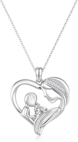 New Mom Gifts Birthstone Necklace for First Time Mother: Valentine’s Day Solid 925 Sterling Silver Pendant - Mama to Be Present Mother's Day Christmas Birthday Gifts for New Mom Wife Daughter Sister in Saudi Arabia