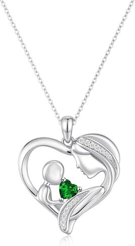 New Mom Gifts Birthstone Necklace for First Time Mother: Valentine’s Day Solid 925 Sterling Silver Pendant - Mama to Be Present Mother's Day Christmas Birthday Gifts for New Mom Wife Daughter Sister in Saudi Arabia
