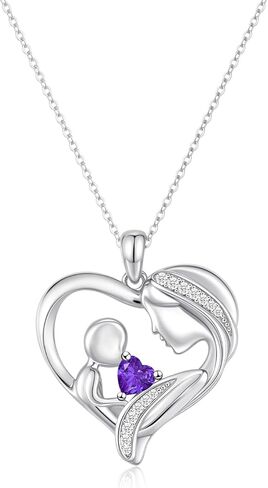 New Mom Gifts Birthstone Necklace for First Time Mother: Valentine’s Day Solid 925 Sterling Silver Pendant - Mama to Be Present Mother's Day Christmas Birthday Gifts for New Mom Wife Daughter Sister in Saudi Arabia