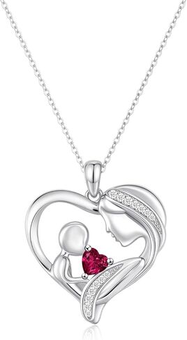 New Mom Gifts Birthstone Necklace for First Time Mother: Valentine’s Day Solid 925 Sterling Silver Pendant - Mama to Be Present Mother's Day Christmas Birthday Gifts for New Mom Wife Daughter Sister in Saudi Arabia