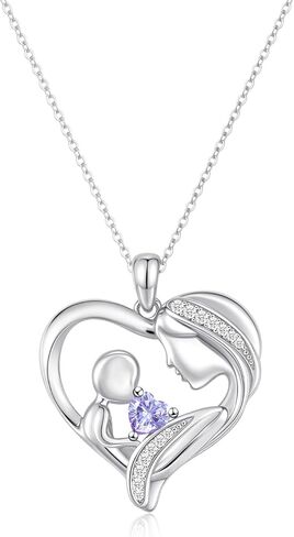 New Mom Gifts Birthstone Necklace for First Time Mother: Valentine’s Day Solid 925 Sterling Silver Pendant - Mama to Be Present Mother's Day Christmas Birthday Gifts for New Mom Wife Daughter Sister in Saudi Arabia