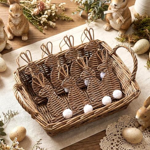 Vercraft 24 Pcs Neutral Valentines Day Heart Ornaments Rattan Wicker Heart Ornaments 3.15 Inch Rustic Farmhouse Valentines Day Vase Bowl Fillers Boho Decorations for Tree Home Wedding Table Craft in Saudi Arabia