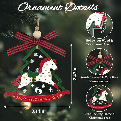 Trinckle Baby First Christmas Ornament 2025, Baby's First Gifts as Newborn Gift for Parents, New Babies Ornaments for Grandson/Granddaughter Expectant Parents in Kuwait