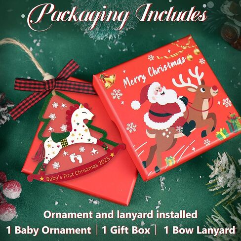 Trinckle Baby First Christmas Ornament 2025, Baby's First Gifts as Newborn Gift for Parents, New Babies Ornaments for Grandson/Granddaughter Expectant Parents in Kuwait