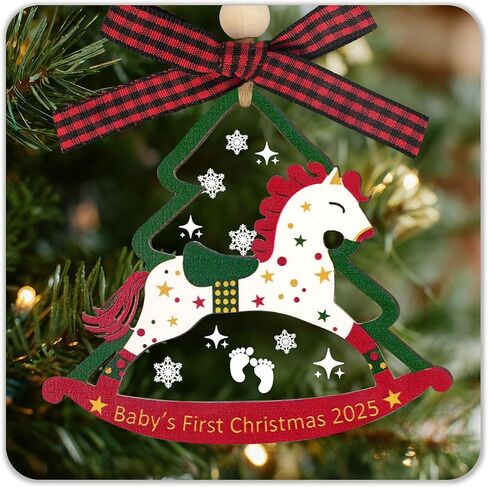 Trinckle Baby First Christmas Ornament 2025, Baby's First Gifts as Newborn Gift for Parents, New Babies Ornaments for Grandson/Granddaughter Expectant Parents in Kuwait