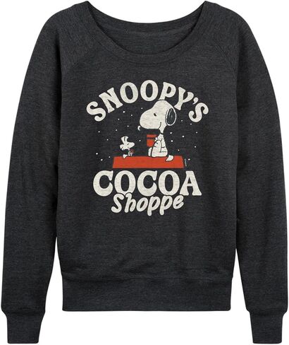 Peanuts - Snoopys Cocoa Shoppe - Women's French Terry Long Sleeve Pullover in Saudi Arabia