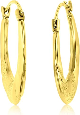 14K الذهب الأصفر 3x18mm قطع الماس مركب جولة هوب خفيفة الوزن in Kuwait