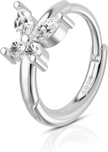 COCHARM 14K الذهب الحقيقي مطلي 925 الفضة الاسترليني الغضروف هوب 20 Huggie هوب الأقراط الفراشة الحلزون الأقراط الزنمة Daith روك ثقب المجوهرات للنساء الرجال in Saudi Arabia