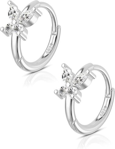 COCHARM 14K الذهب الحقيقي مطلي 925 الفضة الاسترليني الغضروف هوب 20 Huggie هوب الأقراط الفراشة الحلزون الأقراط الزنمة Daith روك ثقب المجوهرات للنساء الرجال in Saudi Arabia