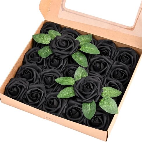 Siyaluens 9 Pcs Artificial Flowers Fake Rose with Stems - Pink Real Touch Foam Roses for DIY Wedding Bouquet Bridal Shower Cake Toppers Centerpiece Table Valentines Day Supplies Decorations in Saudi Arabia