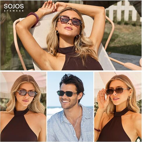 SOJOS Retro Polarized Rectangle 70s Sunglasses for Women Men,Trendy Hexagon 80s 90s Shades SJ2625 in Saudi Arabia