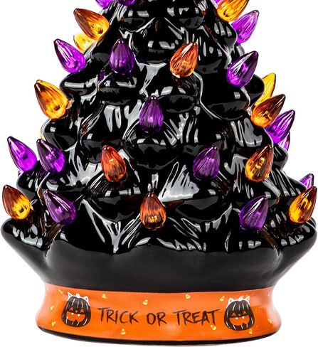 9" Ceramic Halloween Tree with 35 Multicolor Bulbs, LED Battery Operated, by RJ Legend in Saudi Arabia