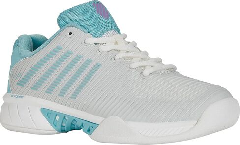 K-Swiss Women's Hypercourt Express 2 حذاء تنس (بيضاء/بتلة أوركيد/نيون الحريق) in Kuwait
