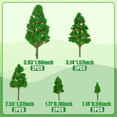 10 Pcs Mini Model Trees Train Scenery Architecture Poplar Trees for Crafts Building Models Landscape Natural Green in Saudi Arabia