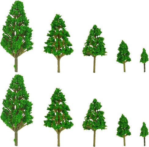 10 Pcs Mini Model Trees Train Scenery Architecture Poplar Trees for Crafts Building Models Landscape Natural Green in Saudi Arabia