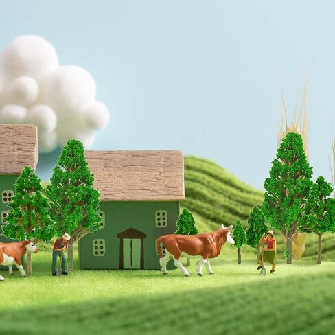 10 Pcs Mini Model Trees Train Scenery Architecture Poplar Trees for Crafts Building Models Landscape Natural Green in Saudi Arabia