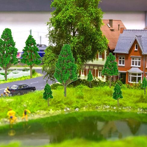 10 Pcs Mini Model Trees Train Scenery Architecture Poplar Trees for Crafts Building Models Landscape Natural Green in Saudi Arabia