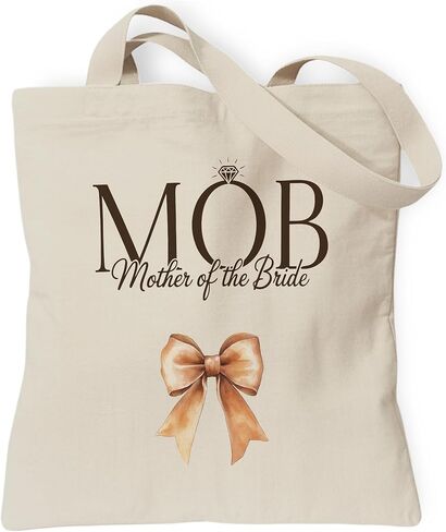 TOTEUSVIA Mother of the Bride Tote Bag, Wedding Engagement Gifts for Mom Medium Canvas Bag in Saudi Arabia
