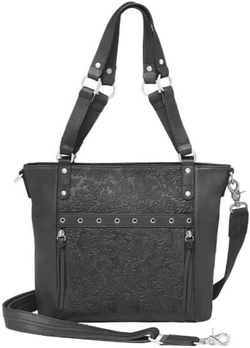 Gun Tote'n Mamas womens Gun Tote'n Mamas - Conceal Carry Debossed Boho Shoulder Tote- Brown in Saudi Arabia