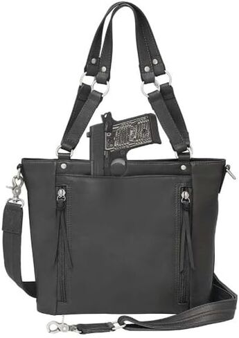Gun Tote'n Mamas womens Gun Tote'n Mamas - Conceal Carry Debossed Boho Shoulder Tote- Brown in Saudi Arabia