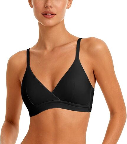 Luckfire V-Shaped Cotton Bra No Underwire Padded Bralette Breathable Comfortable Bras for Women Everyday Triangle Bralette in Saudi Arabia