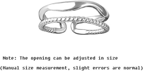 Double Layer Twisted Lines Openwork Adjustable Ring, Elegant Braided Design Open Band Jewelry for Women, Minimalist Stackable Everyday Ring, All-Season Luxury Jewelry for Girlfriend and Friends in Saudi Arabia