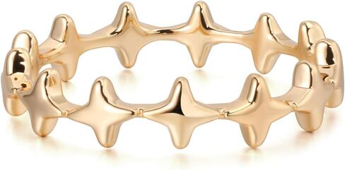 Gold Ring for Women 14K Gold Plated Ring Dainty Stars Thin Ring Handmade Finger Statement Ring in Saudi Arabia