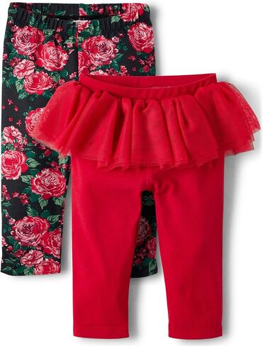 The Children's Place ، Baby Girls ، و Netborn Knit على السراويل ، Tutu/Wintermint Tutu/Critter 2 حزمة ، 0 أشهر ، 3 أشهر in Kuwait
