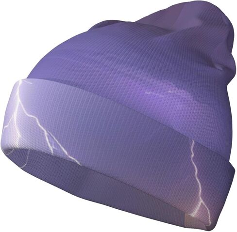 قبعة صغيرة محبوكة من vghkeih Lightning Storm للرجال والنساء بتصميم ناعم قابل للتمدد للطقس البارد اليومي باللون الأسود in Kuwait