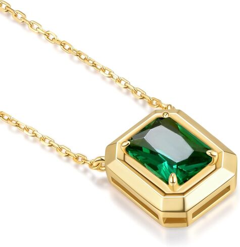 KSTYLE 14K مطلية بالذهب مويسانيتي/الزمرد قلادة للنساء لذيذ قلادة القلائد للنساء زوجة الأم صديقة مجوهرات هدايا in Kuwait