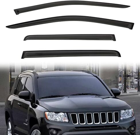 4pcs Out-Channel Smoke Tint Rain Guard compatible with 2007-2013 BMW X5 E70 Tape-On Vent Deflector Window Visors Car Accessories in Saudi Arabia