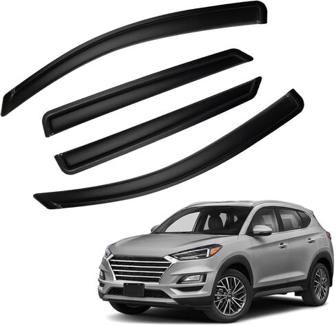 4pcs Out-Channel Smoke Tint Rain Guard compatible with 2007-2013 BMW X5 E70 Tape-On Vent Deflector Window Visors Car Accessories in Saudi Arabia