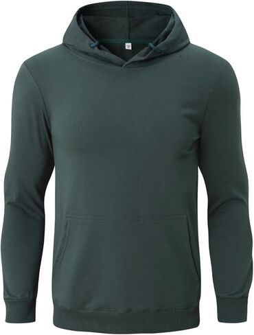 Cotton Men Hoodies Casual Pullover Sweatshirt Loose Fit Fall Thin Coat Fashion in Saudi Arabia