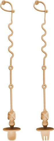 4pk baby spoon وشوكة مع أحزمة حامل للأطفال الذين تتراوح أعمارهم بين 6 أشهر من التغذية الذاتية ، لا يوجد رمي صغير يسافر المقود الأساسي للكرسي المرتفع أو المري in Kuwait