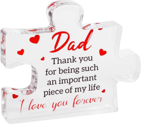 Gifts for Dad - Father's Present, Dad Gifts from Daughter for Birthday Christmas, Cool Presents Ideas, Engraved Acrylic Block Puzzle Gift for Father 2.2 x 2.8 in in Saudi Arabia