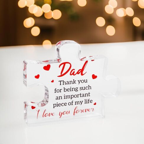 Gifts for Dad - Father's Present, Dad Gifts from Daughter for Birthday Christmas, Cool Presents Ideas, Engraved Acrylic Block Puzzle Gift for Father 2.2 x 2.8 in in Saudi Arabia
