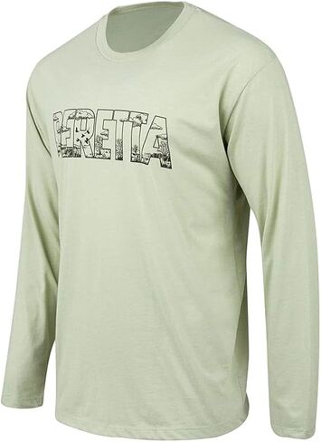Beretta Men's Vista Camo Casual Durable Multi-Purpose Comfortable Cotton Blend Ribbed Crew Neck Long Sleeve T-Shirt with Logo in Saudi Arabia
