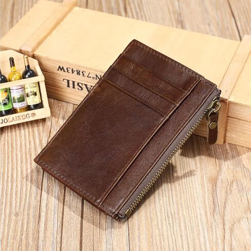 Full-grain leather wallet, men's credit card holder wallet with RFID shielding in Saudi Arabia